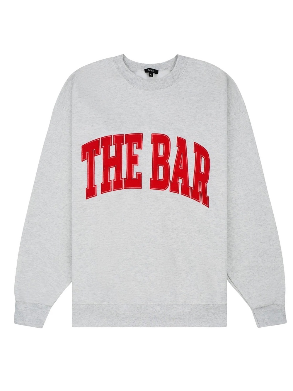 The Bar Varsity Sweatshirt Lt Heather Grey/Big Apple Red sz XL NEW